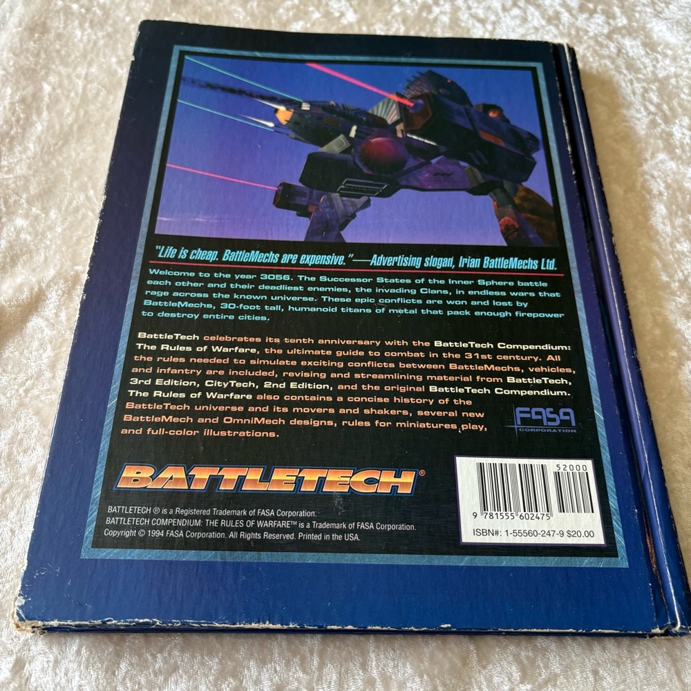 Battletech Compendium * The Rules of Warface Hardcover Book GUC 1994 #1690 FASA - Picture 2 of 5